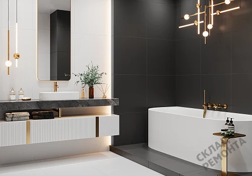 Фото Керамогранит матовый Alma Ceramica Твин GFU04WIN20R черный 600*600*9 – купить в Орехово-Зуево: цена, описание, фото. Интернет-магазин 2