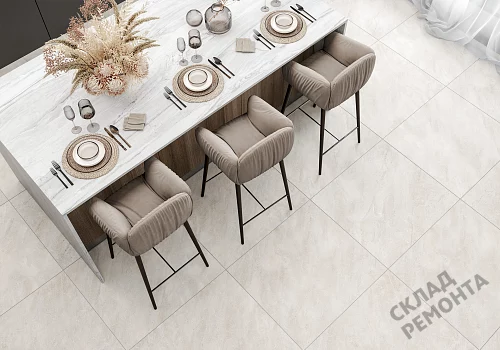 Фото Керамогранит матовый Alma Ceramica Риалто GFU04RLT08R молочный 600*600*9 – купить в Орехово-Зуево: цена, описание, фото. Интернет-магазин 2