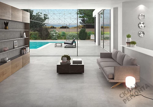 Фото Керамогранит матовый Steppe Ceramics Concrete Grey серый 600*600*9 – купить в Орехово-Зуево: цена, описание, фото. Интернет-магазин 2