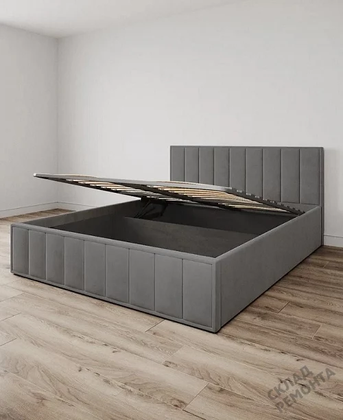 Фото Кровать мягкая двуспальная ДСВ Лана 1.6 графит софт – купить в Орехово-Зуево: цена, описание, фото. Интернет-магазин 2