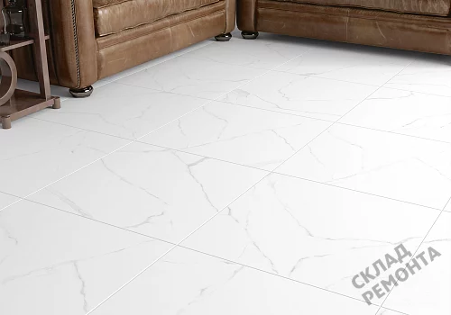 Фото Керамогранит матовый Alma Ceramica Каррара GFU04CRR00R светло-серый 600*600*9 – купить в Орехово-Зуево: цена, описание, фото. Интернет-магазин 2