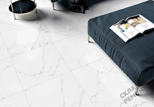 Фото Керамогранит матовый Alma Ceramica Каррара GFU04CRR00R светло-серый 600*600*9 – купить в Орехово-Зуево: цена, описание, фото. Интернет-магазин 3