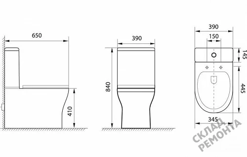 Фото Унитаз напольный Aquanet Roll-C 210764 безободковый купить в Орехово-Зуево: цена, описание, фото. Интернет-магазин 5