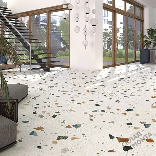 Фото Керамогранит матовый Steppe Ceramics Chips White белый 600*600*9 – купить в Орехово-Зуево: цена, описание, фото. Интернет-магазин 3